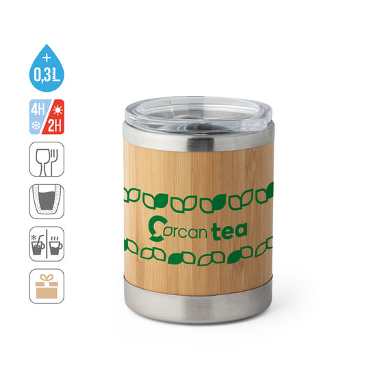 LYCKA. Copo em bambu e aço inoxidável 350 mL