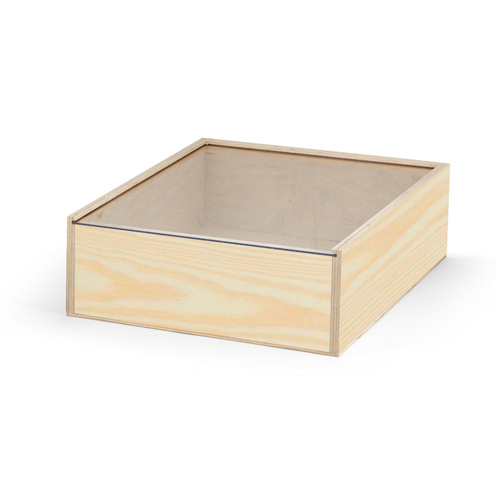 BOXIE CLEAR L. Caixa de madeira L