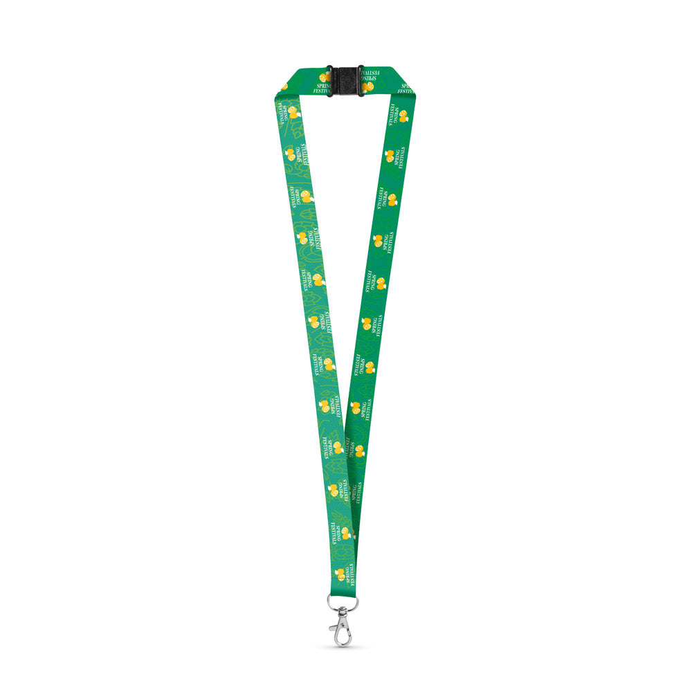 DOVER. Lanyard para sublimação em poliéster reciclado (100% rPET) com mosquetão