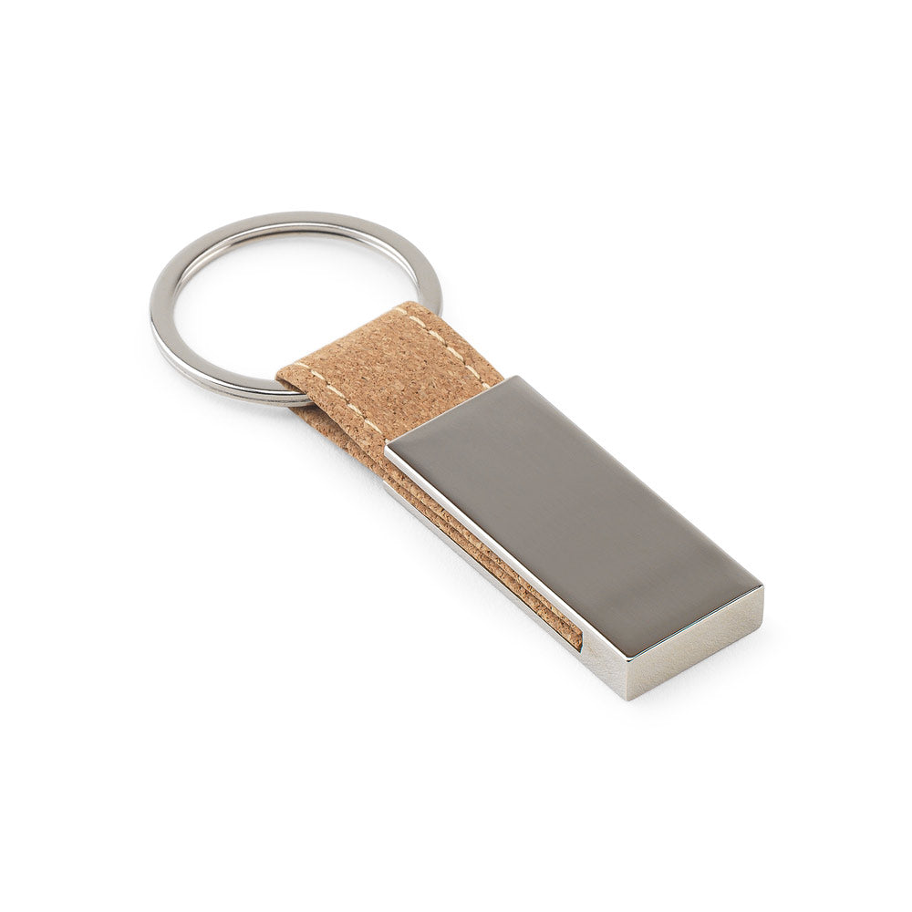 GOSLING. Conjunto composto por um porta-cartões e porta chaves, ambos em metal e cortiça