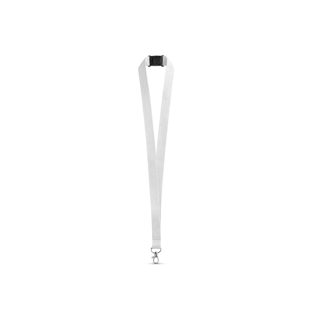 LEEDS. Lanyard em poliéster com fecho de segurança