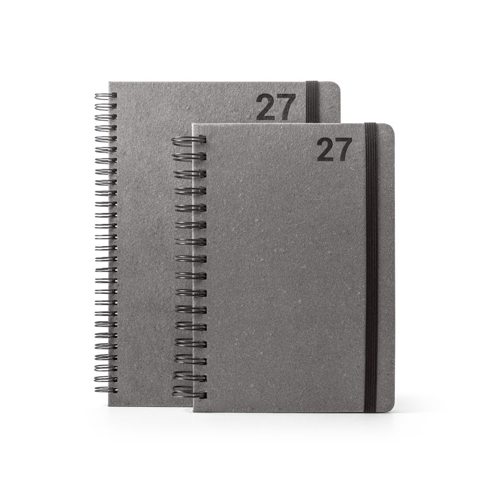 SIMMEL A5. Agenda A5, com argolas, em pele (58% reciclada)
