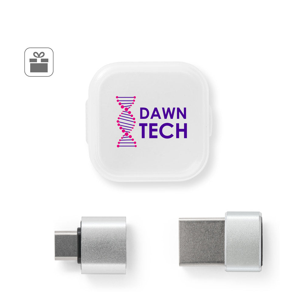 MINSKY. Conjunto de 2 adaptadores USB-A / USB-C em alumínio