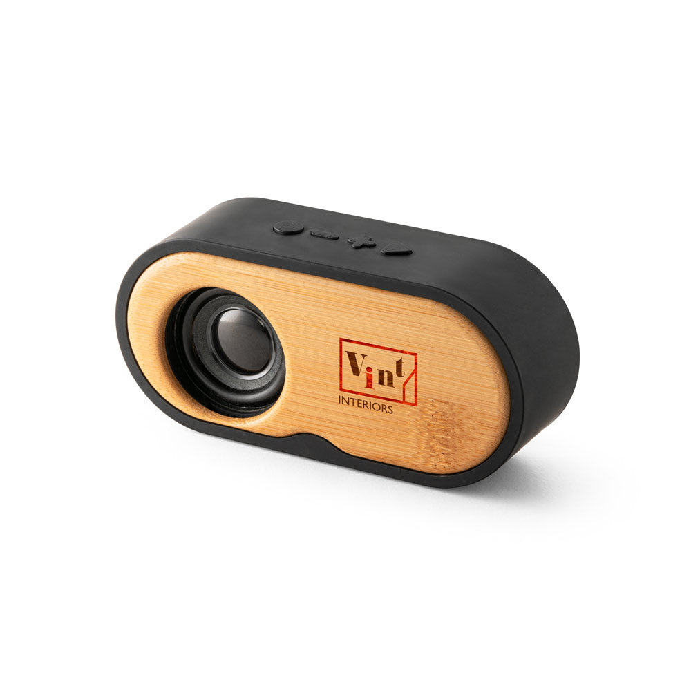 TILLY. Coluna de som portátil de 3W com 5h de autonomia em bambu e ABS reciclado (100% rABS)