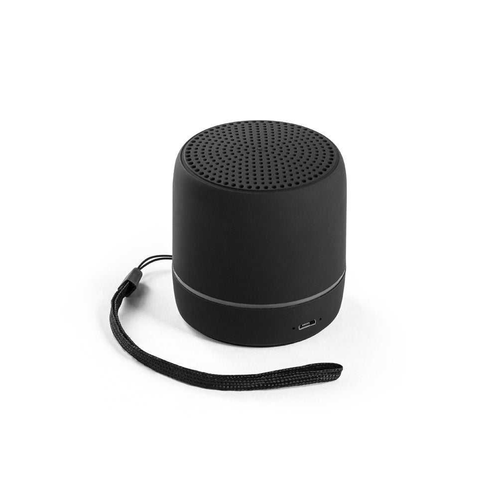 TURING. Coluna de som portátil de 3W com 4h de autonomia em ABS reciclado (100% rABS)