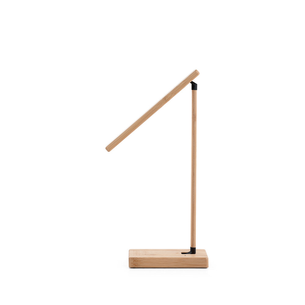 MOREY. Candeeiro de secretária dobrável com carregador wireless super rápido 15W em bambu