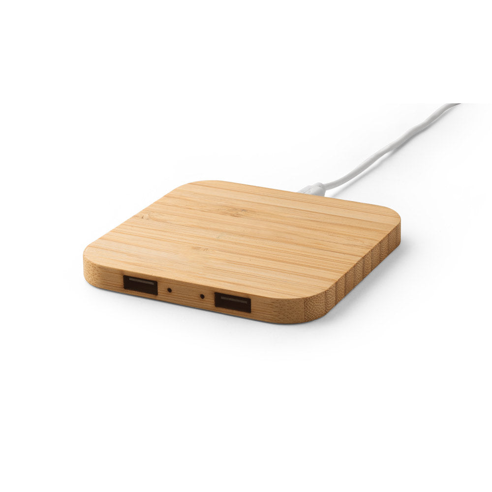 DALTON. Carregador wireless super rápido 15W em bambu