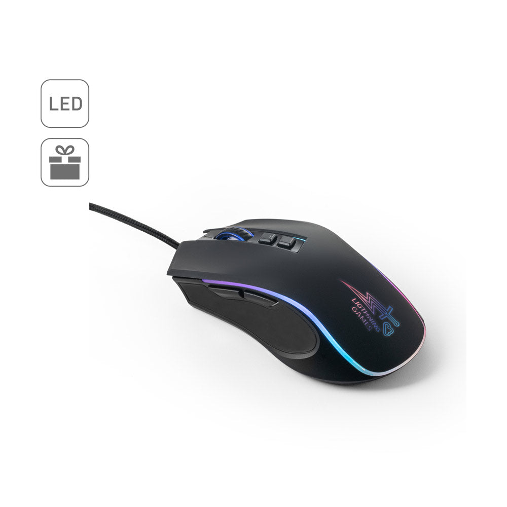 THORNE MOUSE RGB. Rato gaming com cabo 1.5m e luzes LED RGB em ABS