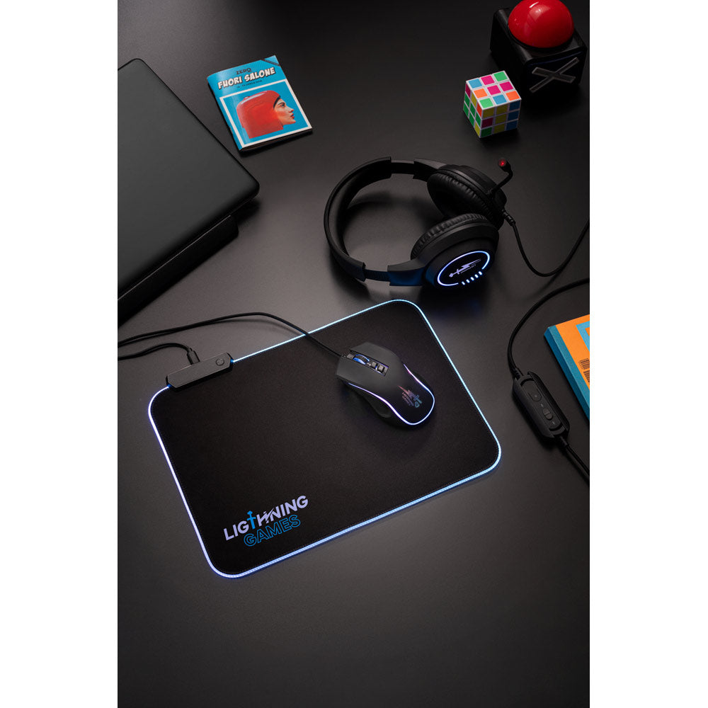 THORNE MOUSEPAD RGB. Tapete para rato gaming com luzes LED RGB em poliéster