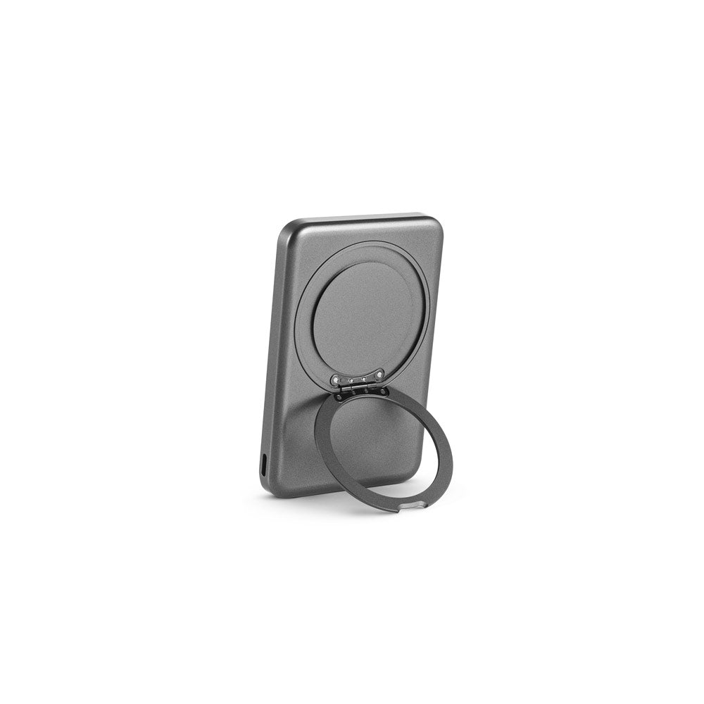 WARSHEL 5. Power bank magnética 5'000 mAh com carregador wireless super rápido 15W em ABS reciclado (100% rABS) com suporte