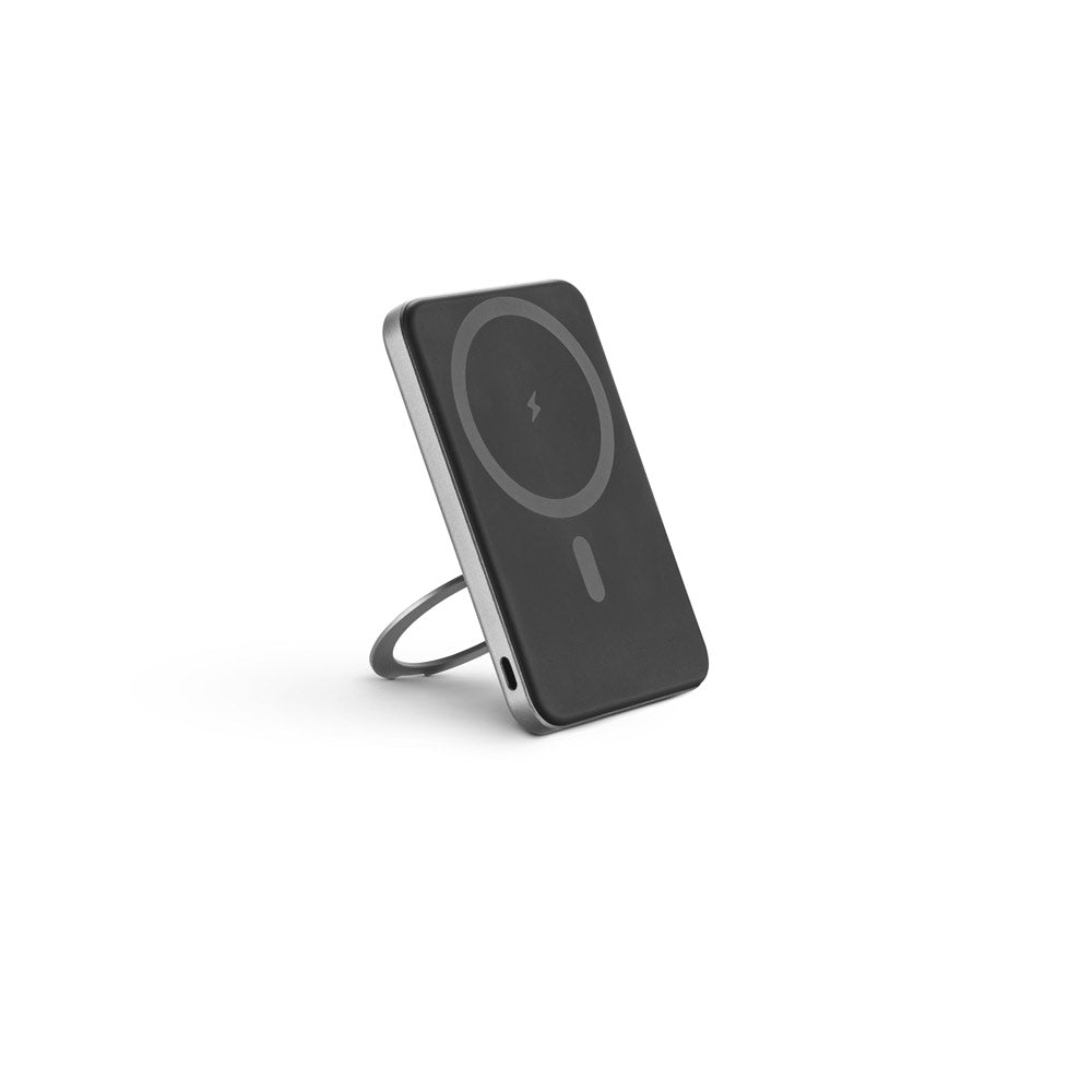 WARSHEL 5. Power bank magnética 5'000 mAh com carregador wireless super rápido 15W em ABS reciclado (100% rABS) com suporte