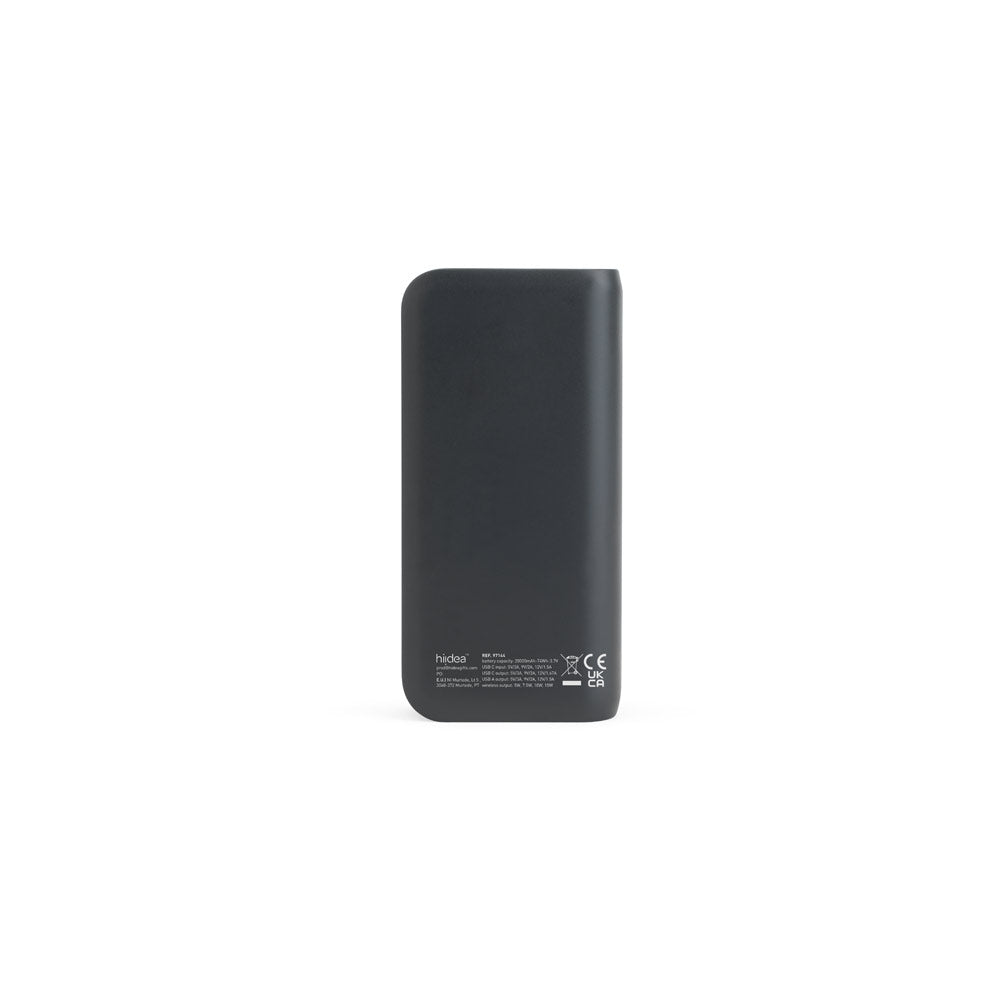 BECKER 20. Power bank 20'000 mAh em ABS reciclado (100% rABS) com carregador wireless super rápido 15W