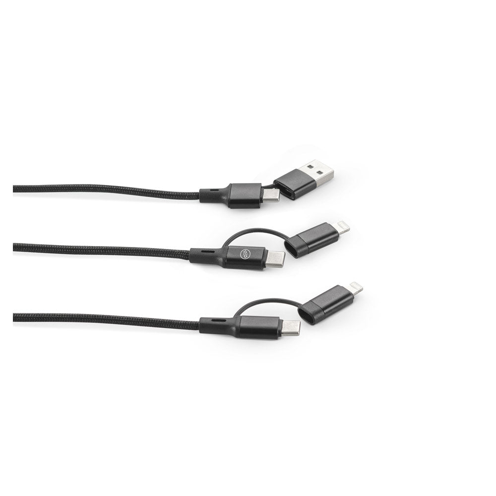 BERTOZZI. Cabo USB super rápido 6 em 1 em alumínio reciclado (20%) e PET reciclado (4%)