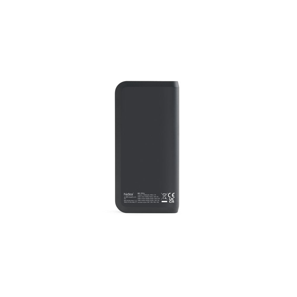 BECKER 10. Power bank 10'000 mAh em ABS reciclado (100% rABS) com carregador wireless super rápido 15W