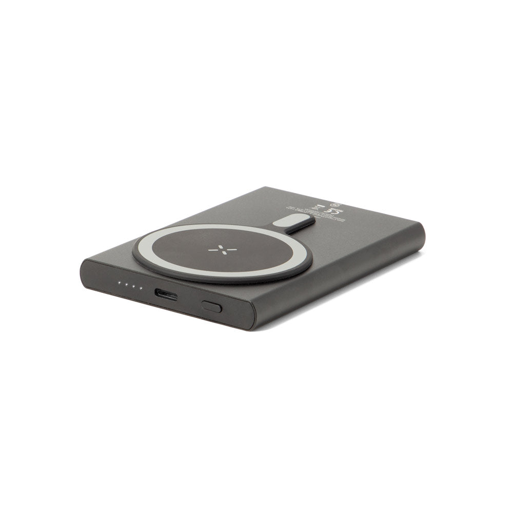 WRIGHT 5. Power bank magnética com carregamento super-rápido em alumínio reciclado e ABS reciclado 5'000 mAh