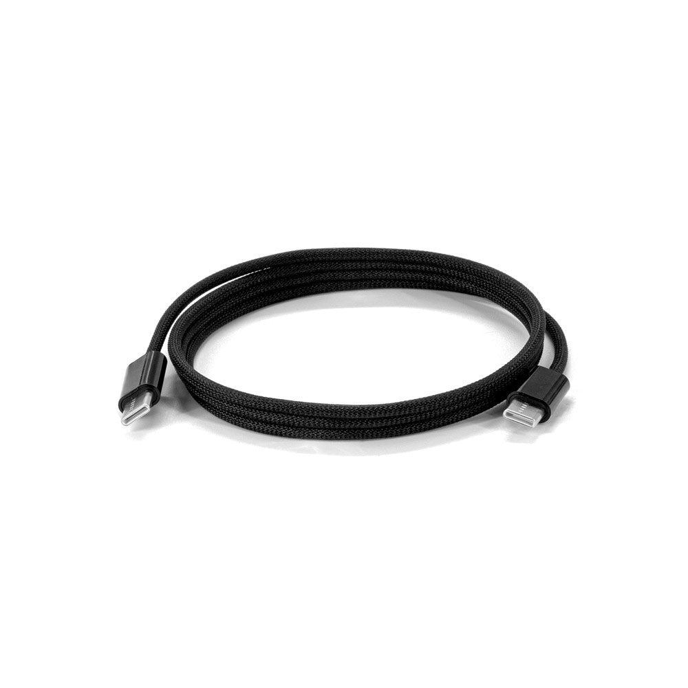 JEMISON. Cabo simples USB-C para USB-C com cordão entrelaçado (60W), em ABS, aço inoxdivável, alumínio e poliéster