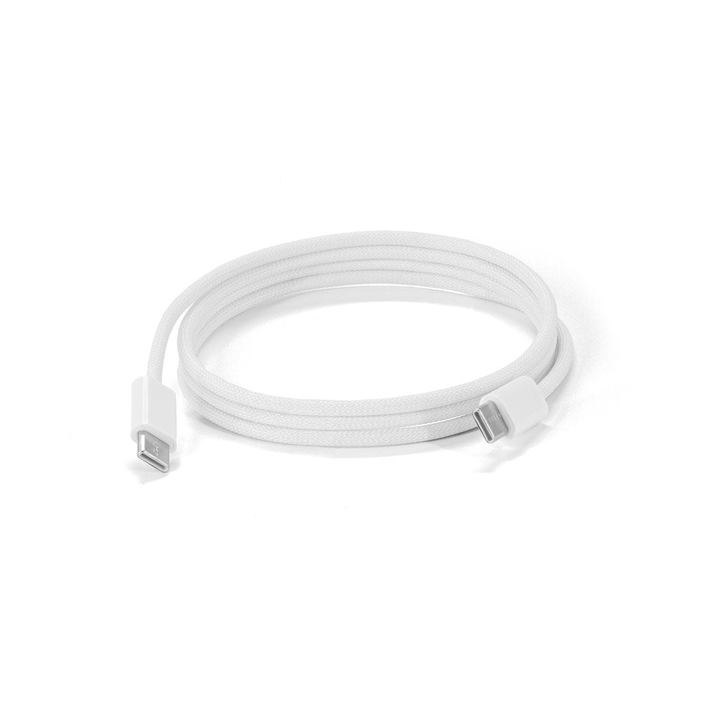 JEMISON. Cabo simples USB-C para USB-C com cordão entrelaçado (60W), em ABS, aço inoxdivável, alumínio e poliéster