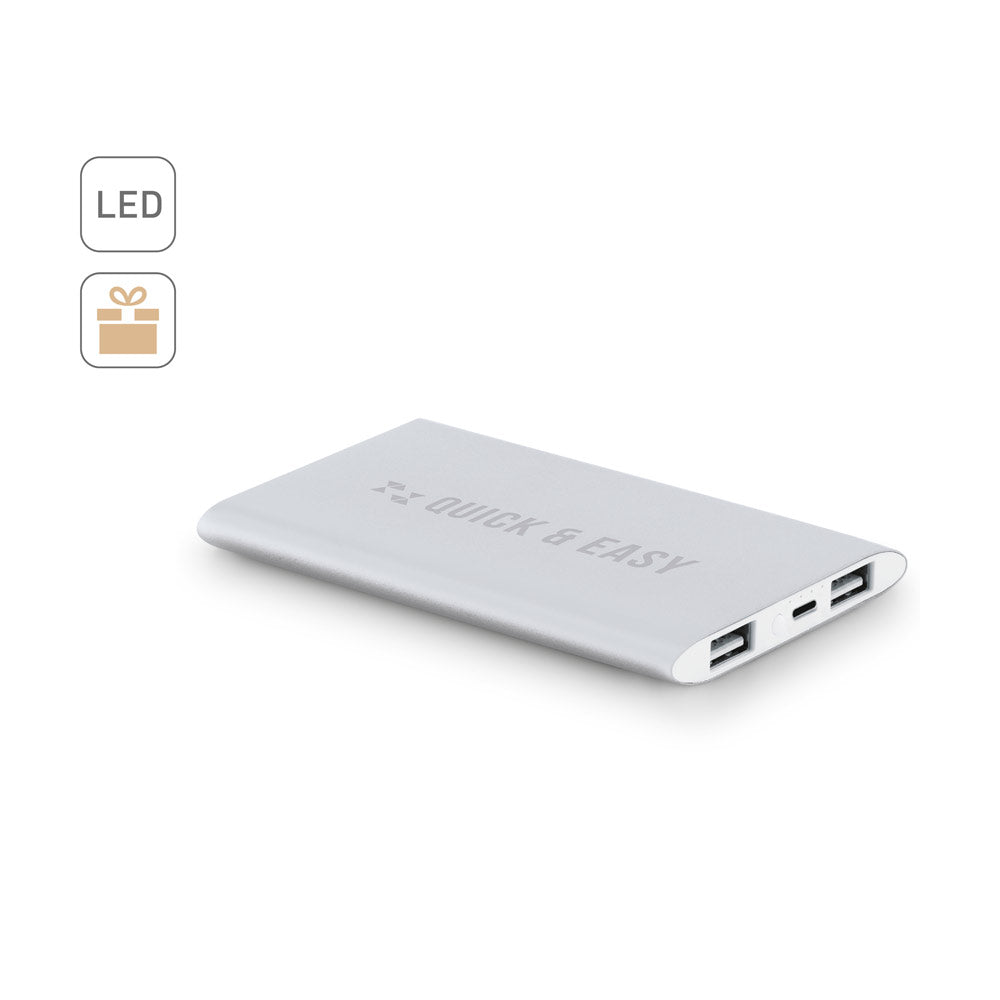 NOBEL. Power bank 7'200 mAh em alumínio reciclado (100% rAL)
