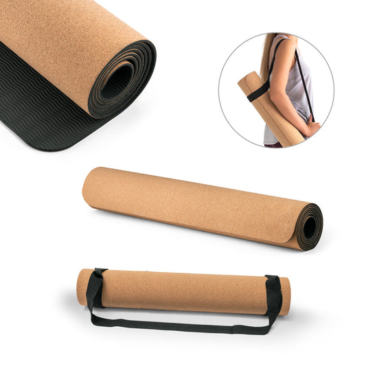 GERES. Tapete de exercício para ioga em cortiça e TPE com espessura até 3.7 mm