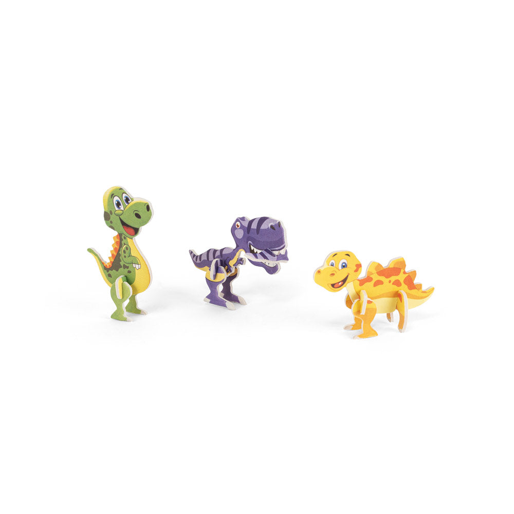 DINOSAURUS. Puzzle 3D em papel em formato de dinossauro