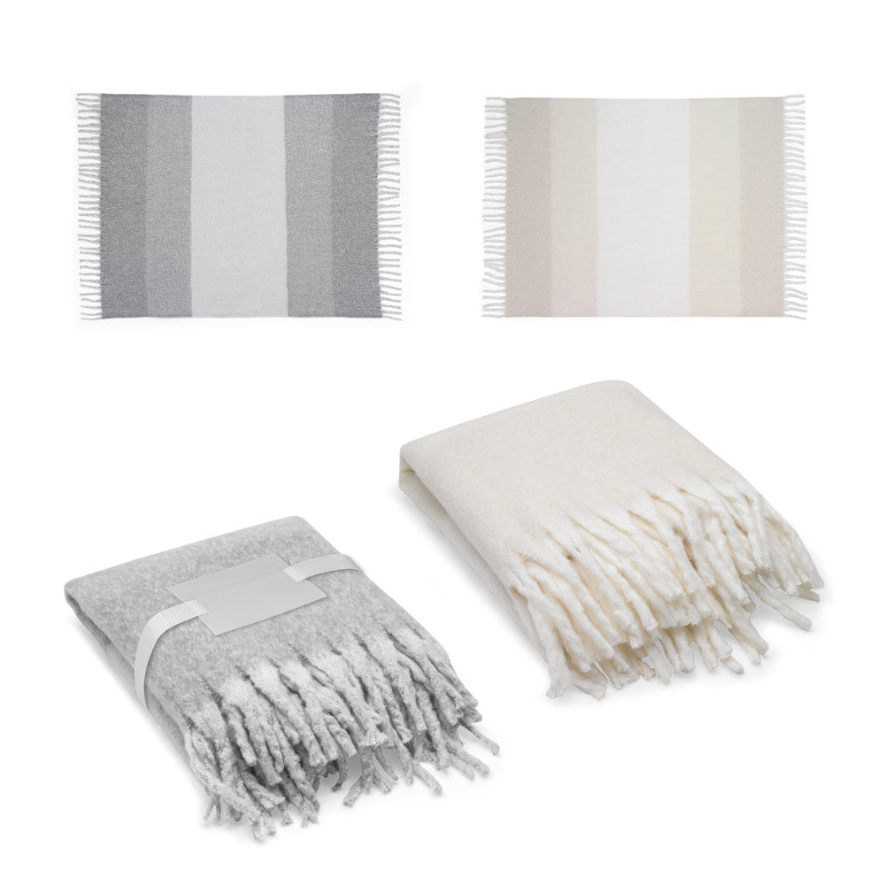 COMFY. Manta em poliéster reciclado (100% rPET)(300 g/m²), com uma sensação de toque "mohair"