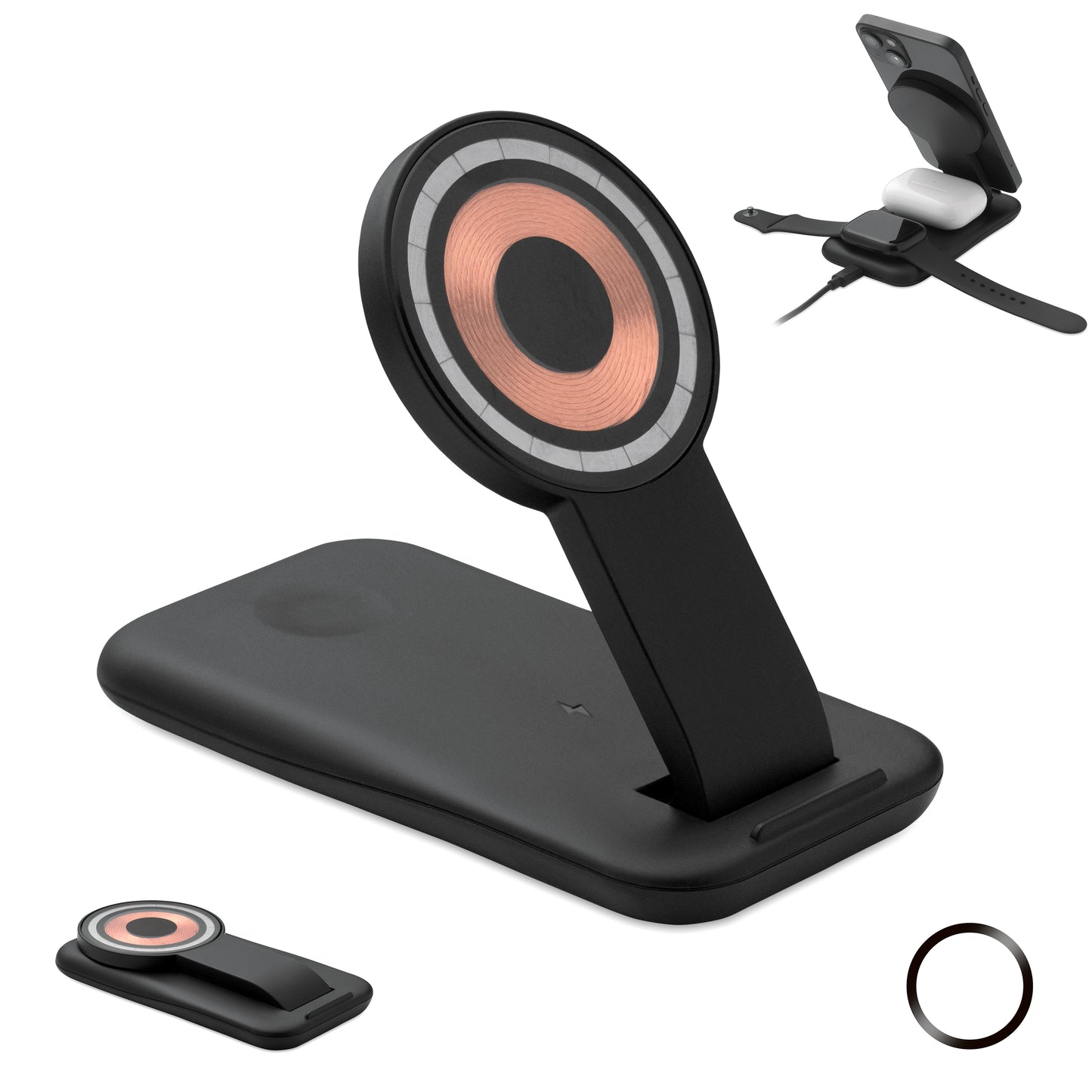 Carregador Sem Fio 3 Em 1 15W
