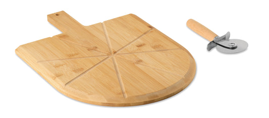 Tábua E Cortador Pizza Bambu