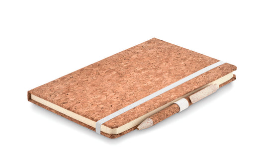 Set Bloco A5 E Caneta Cortiça